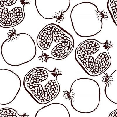 Coloring wallpaper with pomegranates